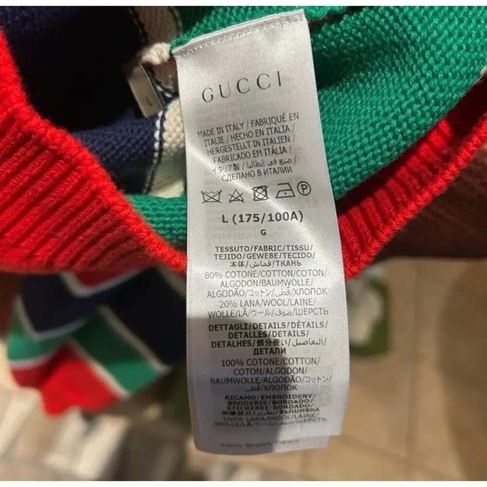 Men’s Gucci cotton/wool Cable knit sweater size large made in Italy NWT